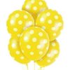 12 Inch Latex Yellow Polka Dot Balloon 12 Pic