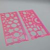 2 Pc Drawing Templates Geometric Ruler - Image 2