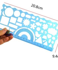 2 Pc Drawing Templates Geometric Ruler6 1