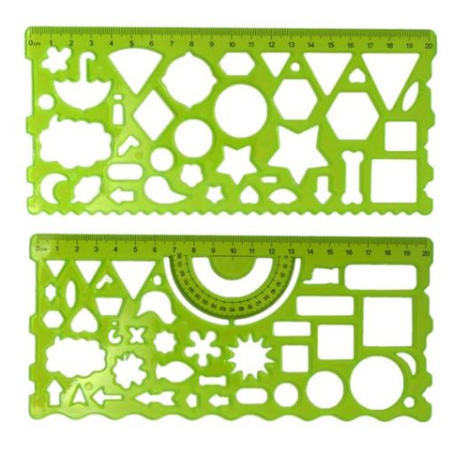 2 Pc Drawing Templates Geometric Ruler7 1