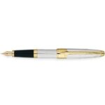 Cross Apogee Executive Collection Sterling Silver & 23 Karat Golf Plate Appointments Fountain Pen with Fine Solid 18K Gold/Rhodium Plated Nib - Image 2