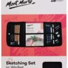 Mont Marte Sketching Set in Soft Case, 18 Piece, Includes Charcoal Pencils, Graphite Pencils, Blending Tools, Erasers, Sketching Pad and Pencil Sharpener 18 pc set - Image 6