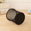 Black Single Round Mesh Metal Pen Pencil Holder Table Desk Organizer for Home Office - Image 3