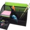 5 Compartment Desk Organiser Pen Stand Pencil Holder Stationary Storage Organizer for Home, Office, Students, and Study Table - Image 6