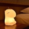 Cute Little Unicorn Silicone LED Night Lamp, USB Rechargeable Children Night Light with Warm White & 7-Color Breathing Modes, Touch Sensor Control - Image 3