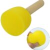 Round Paint Foam Sponge Brush 5 Pcs Set, Wooden Handle Foam Brush, Paint Tools for Kids, Painting Stipple, 5 Assorted Size - Image 3