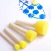 Round Paint Foam Sponge Brush 5 Pcs Set, Wooden Handle Foam Brush, Paint Tools for Kids, Painting Stipple, 5 Assorted Size - Image 6