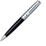 Sheaffer Gift 300 9314 Collection Pencil Satin Chrome Cap, Glossy Black Barrel with Chrome Plate Trim, 0.7mm Blue Refill