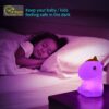 Cute Little Unicorn Silicone LED Night Lamp, USB Rechargeable Children Night Light with Warm White & 7-Color Breathing Modes, Touch Sensor Control - Image 4