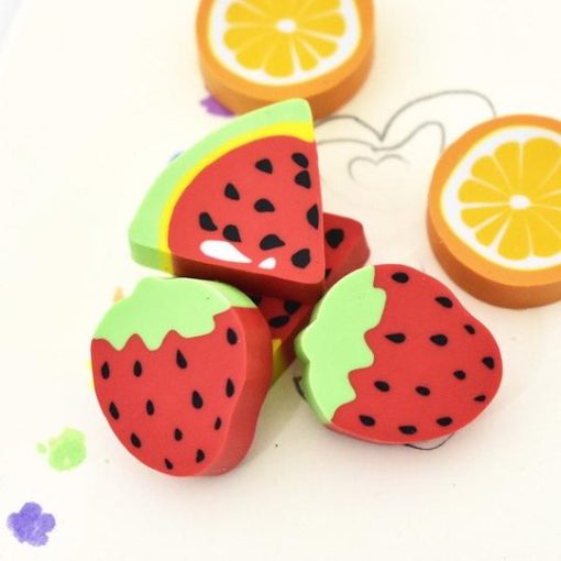 Assorted Fruit Shaped Rubber Eraser 4 Pcs Pack2