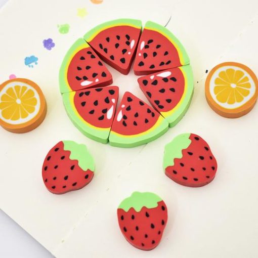 Assorted Fruit Shaped Rubber Eraser 4 Pcs Pack3