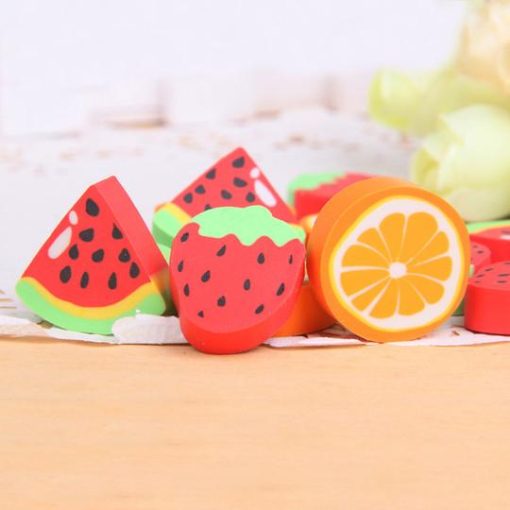 Assorted Fruit Shaped Rubber Eraser 4 Pcs Pack4