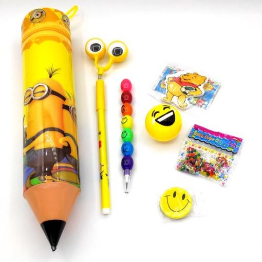 Big Pencil Style Zip Box With 5 Cute Items For Boys