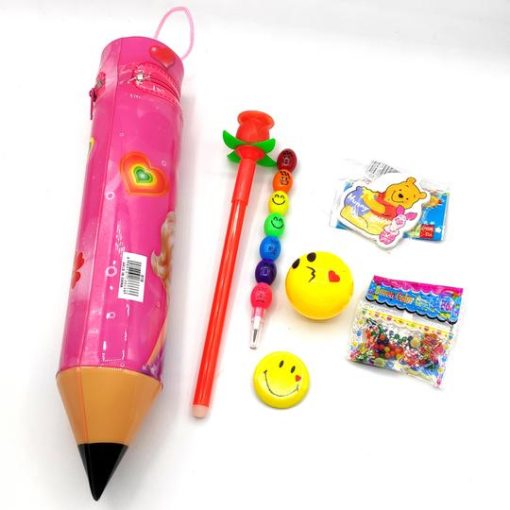 Big Pencil Style Zip Box With 5 Cute Items For Girls1