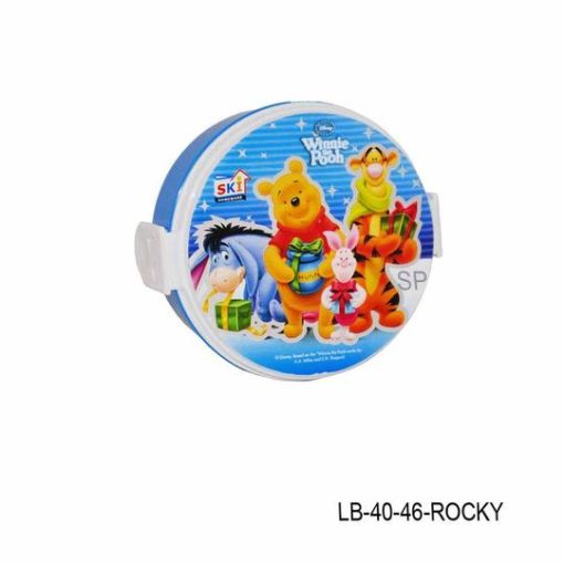 Cartoon Print Round Lunch Box with spoon1