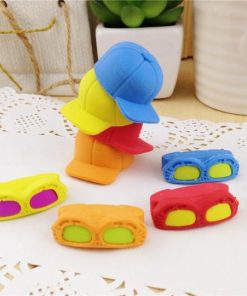 Creative Sunglass Hat Cartoon Rubber Eraser 2 pcs2