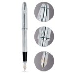 Cross Townsend 0046 Platinum Fountain Pen Rhodium Plated 18 Karat Gold Nib Medium - Image 2