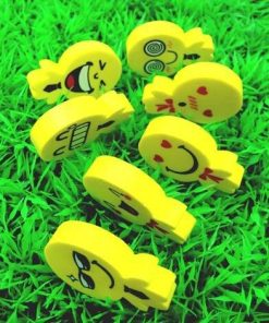 Emoji Smiley Face Dry Pencil Eraser Set Of 22