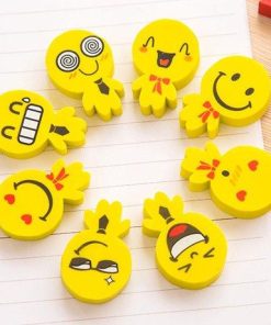 Emoji Smiley Face Dry Pencil Eraser Set Of 23