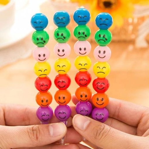 Fun Face Emoticon Stacking Pencil Pack of 4 Pcs