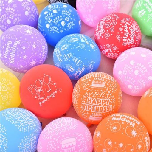 HBD Printed Multicolour Balloons Pack of 10 Size 12 inch