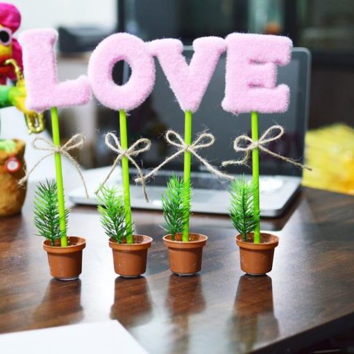 LOVE Potted Flower Ball Pen Gift Set set of 4 LOVE 5