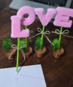 LOVE Potted Flower Ball Pen Gift Set set of 4 LOVE 6