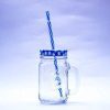 MASON JAR WITH HANDLE AND STRAW