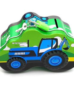 Metal Tractor Design Piggy Money Bank with Lock 9x14 cms3