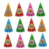 Polka Dot Happy Birthday Party Cone Cap For Kids Set Of 10