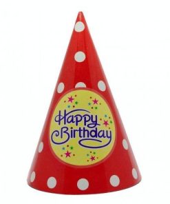 Polka Dot Happy Birthday Party Cone Cap For Kids Set Of 104