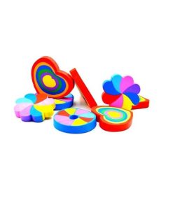 Rainbow color Different Shaped Eraser2