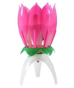 Rotating Lotus Flower Shape Musical Candle For Happy Birthday Rotating And Musical2