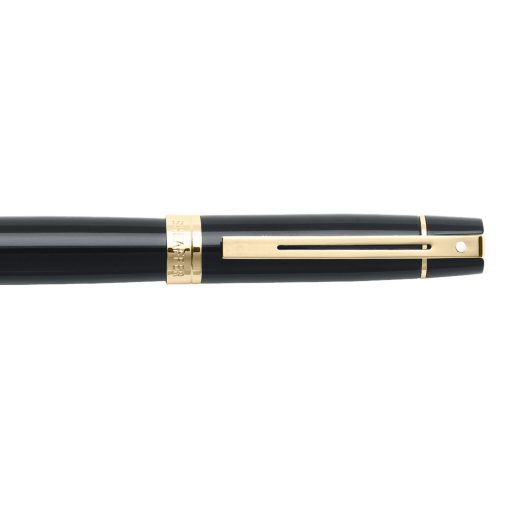 Sheaffer 300 9325 Glossy Black With Gold Tone Trim Rollerball Pen img3