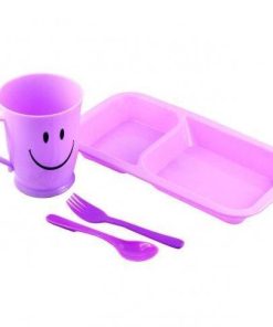 Smiley Cup Plate And Spoons Gift Set Mixed Colours 2