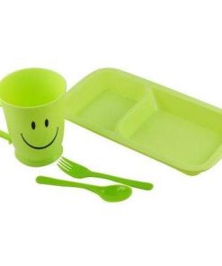 Smiley Cup Plate And Spoons Gift Set Mixed Colours 3