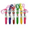 Smiley Face 4 In One Ball Pen With Cord Birthday Return Gift - Image 3