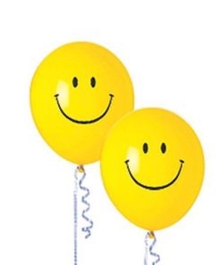 Yellow Smiley Party Balloons 12 Pcs2