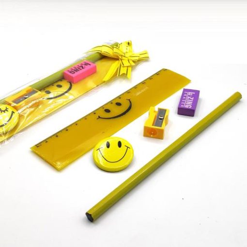 Yellow Smiley Stationery Gift Set 5 in 11