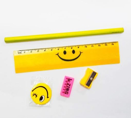 Yellow Smiley Stationery Gift Set 5 in 12