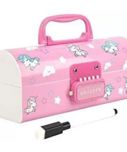 Unicorn Pencil Box with Code Lock Pen Case Large Capacity Multi-Layer Multi-Function Storage Bag Secret Compartment Pencil Box - Unicorn Pink