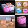 Plastic 3 Layer 18 Grid Jewellery/Makeup/Cosmetic Storage Box for Home (colour as per availability) - Image 2