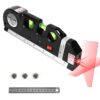 LV-PRO3 Multipurpose ABS Laser Level Line Tool Kit | Standard Cross | leveler Beam with Metric Rulers 8ft/2.5M for Picture Hanging cabinets Tile Walls (Black) - Image 4
