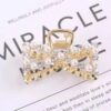 Pearl Hair Claw Metal Hair Clips Women's Set Hair Clip Medium for Thick Thin Hair Women and Girls Hair Accessories 3pc pack - Image 9