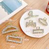 Pearl Hair Claw Metal Hair Clips Women's Set Hair Clip Medium for Thick Thin Hair Women and Girls Hair Accessories 3pc pack - Image 8