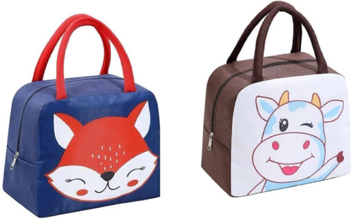 Cute Cartoon Animal Pattern Waterproof Large Capacity Lunch Box Bag for Women