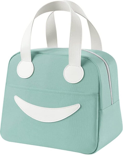 Insulated Lunch Bag for Men Women Kids Boy Girl Smiley Design Tote Lunch Bag