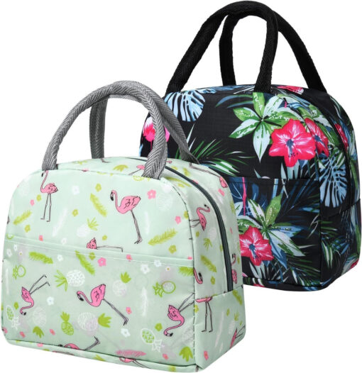 Lunch Bag for Women,2PCS Flamingo Animal Lunch Box Lunch Tote Bag Handbags