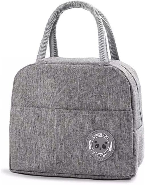 Smiley Design Tote Lunch Bag with Aluminum Foil for Work School Picnic Outdoor
