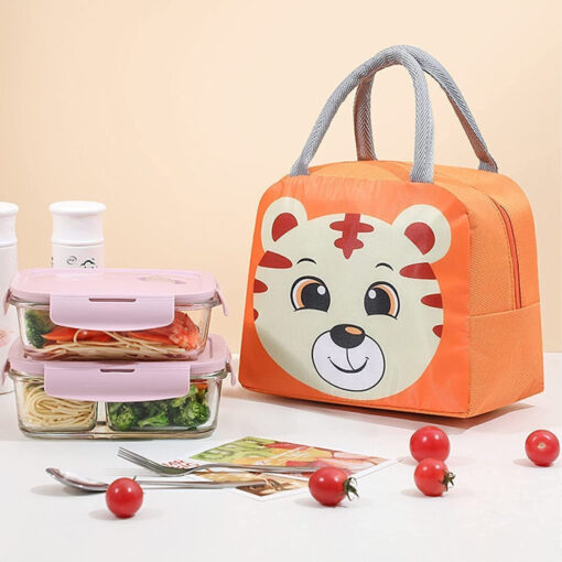 Lunch Bag Thermal Insulation Useful Durable Oxford Cartoon Lunch Bag
